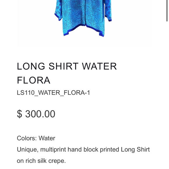 Harshita Water Flora Silk Button Down Blouse - Picture 2 of 15